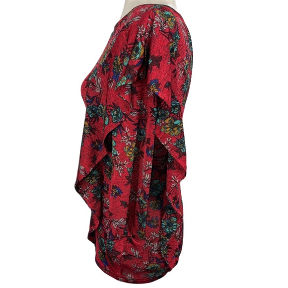 Free People Dock Street Red Floral Top Size Extra Small - Picture 13 of 16